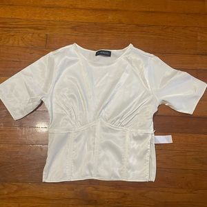 Pearly white corset top